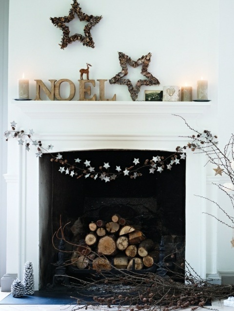 Noël décoration cheminee minimaliste