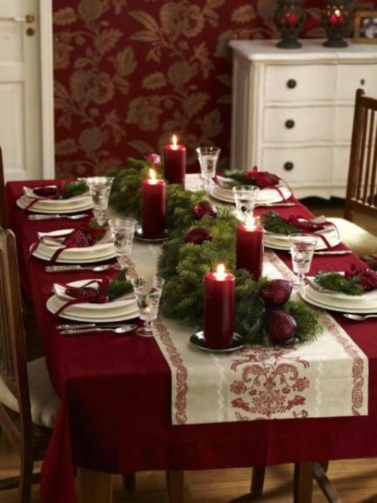Noël rouge et vert deco table
