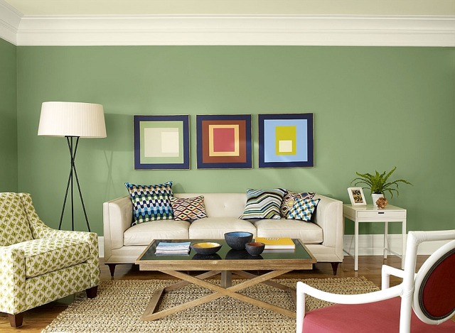 Vert pastel pour un salon moderne