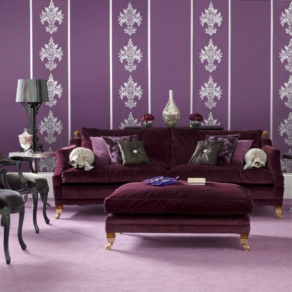 ameublement salon design moderne violet