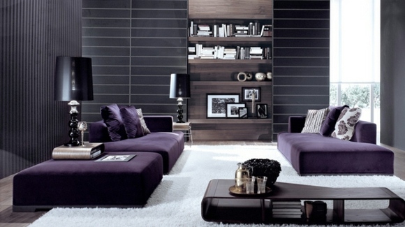 ameublement salon meubles violet