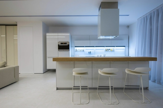 appartement minimaliste ilot cuisine