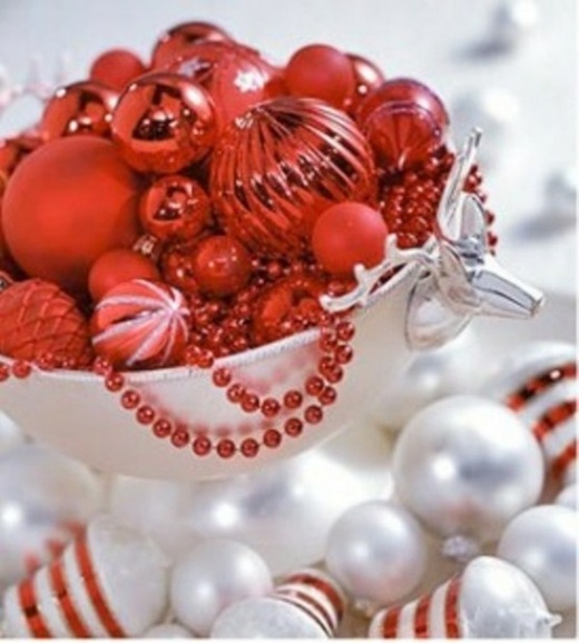 boules Noel rouge blanc