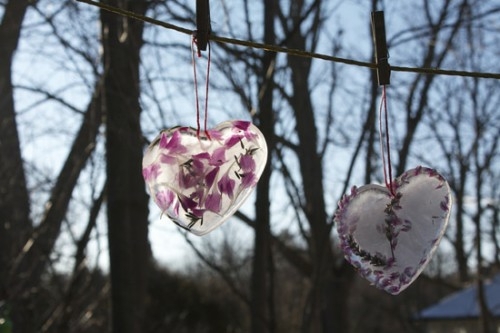 Cœurs décoration hivernale différente  brico extérieur