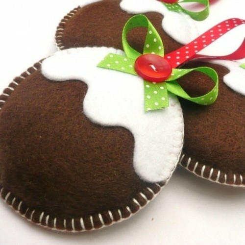 Ornement de Noël forme diy biscuits tissu feutre 