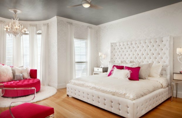 Chambre splendide blanc et rouge  ado décoration