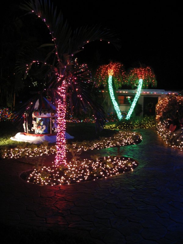 deco lumineuse jardin maison Miami