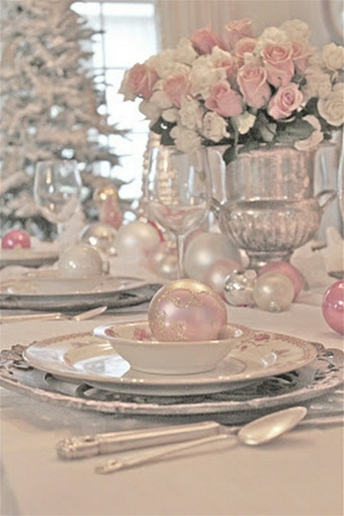 Décoration pastel par excellence ornements rose table