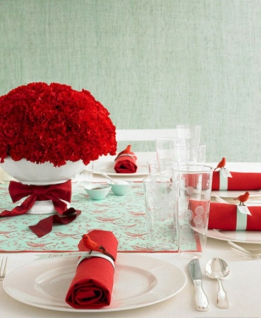 décoration rouge Noel table