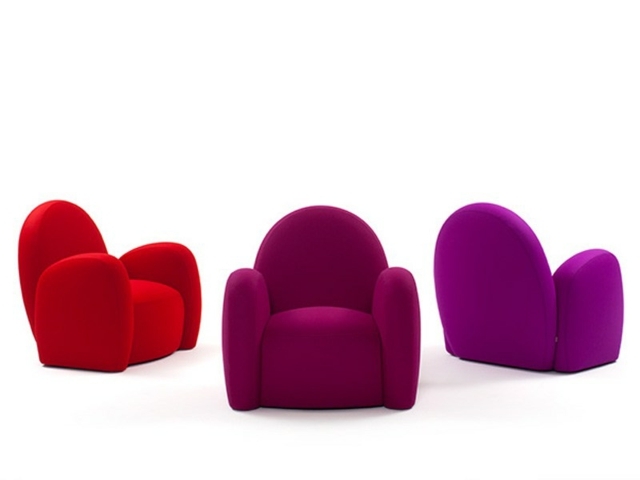 Fauteuils en couleurs vives par MaMa Design Italia chaudes violet rouge 