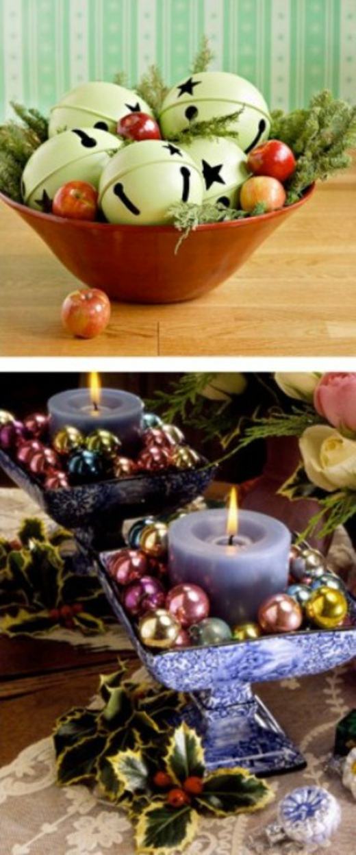 idee deco table boules decoratives