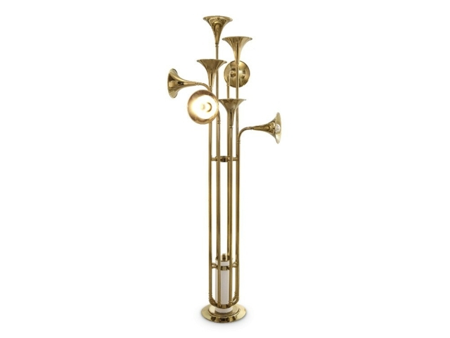 Lampadaire design artiste luxueux  trompette ressemblance 