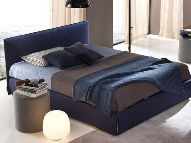 lit avec rangement deco bleu Bolzan Letti