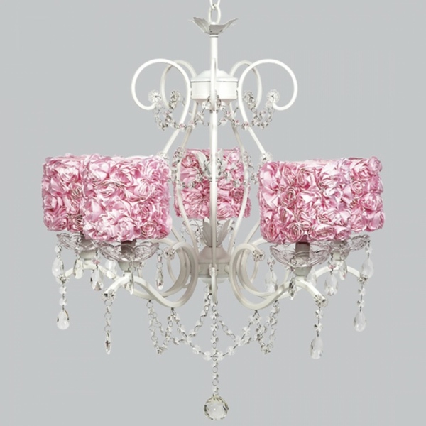 lustre chandelier rose