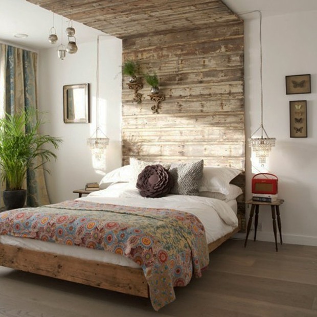 magnifique chambre a coucher look rustique