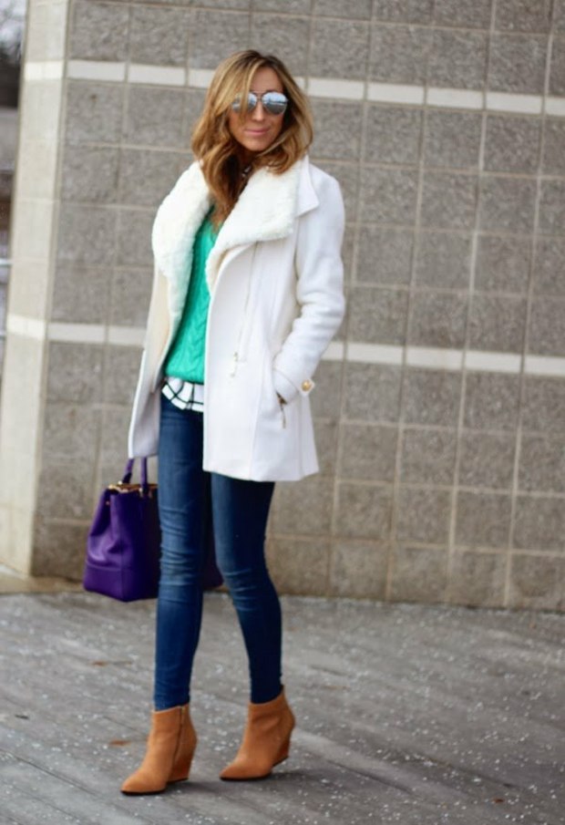 manteau hiver blanc bottes compensees