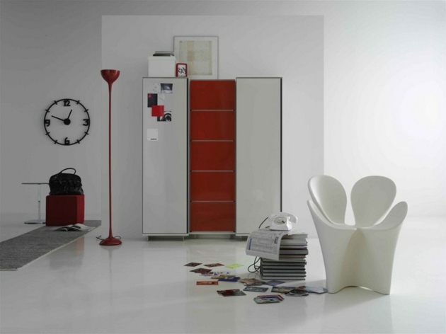 meuble entree design rouge blanc QQ Life Style