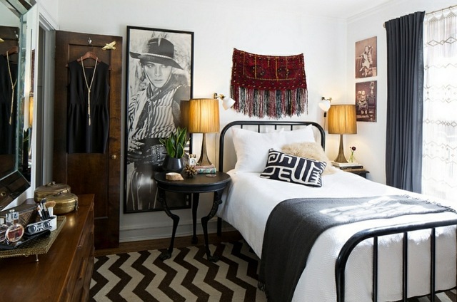 Chambre à coucher artistique noir et blanc conception design