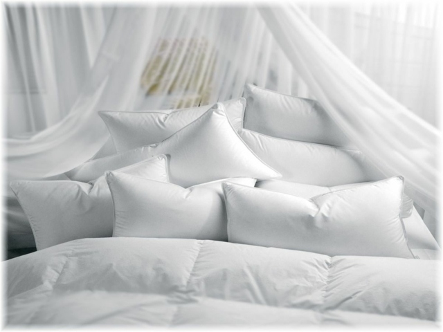 oreillers blancs lit spacieux