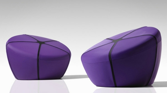 pouf moderne violet Steiner