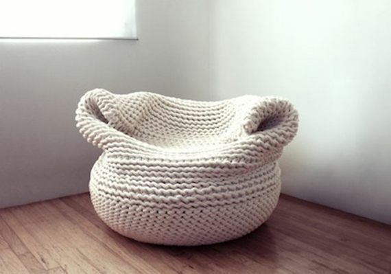 pouf tricote confortable Amaya Guiterrez
