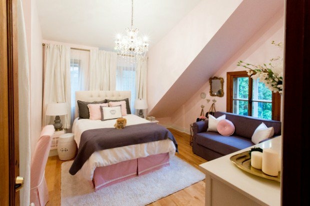 Style féminine en rose et violet ado chambre maison