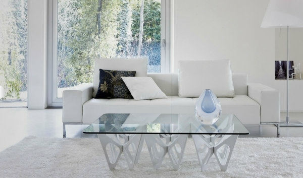 table basse moderne blanc design