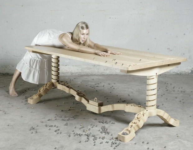 table design bois billes
