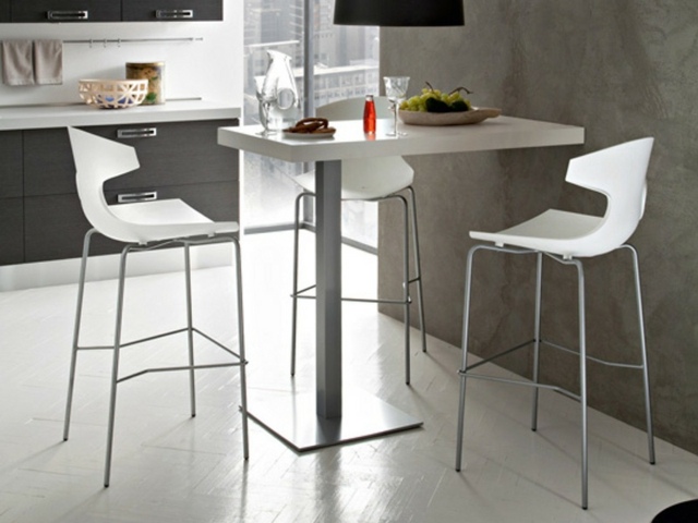Table murale chaise haute minimalistes blanc pure classe 