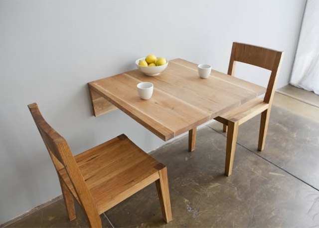 table en bois murale design mashstudios chaise en bois cuisine 