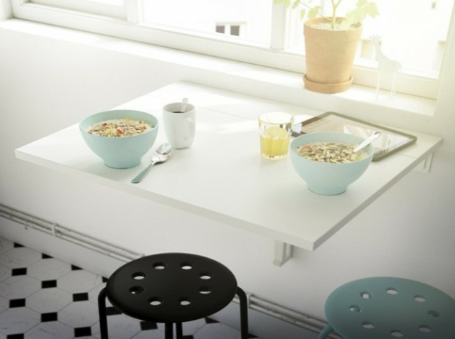 table rabattable blanche cuisine design moderne norberg