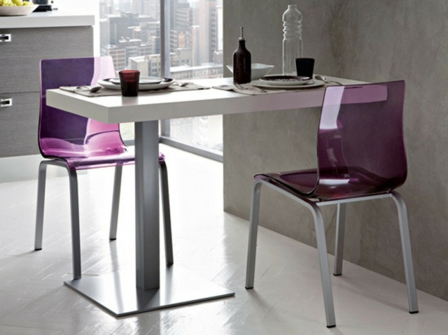 Élégante table murale bar à petit déjeuner gris violet 