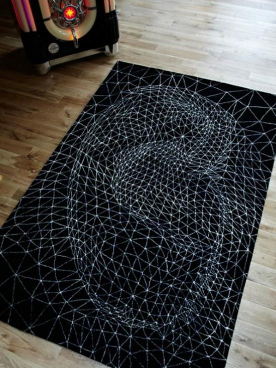 tapis design moderne noir blanc