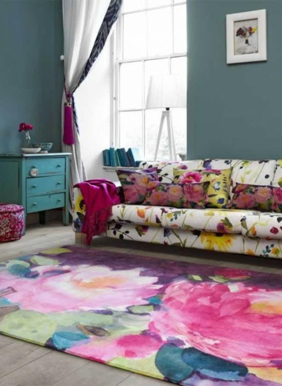 tapis design motifs floraux