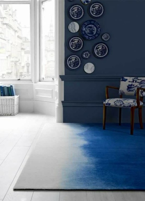 tapis interessant bleu moderne