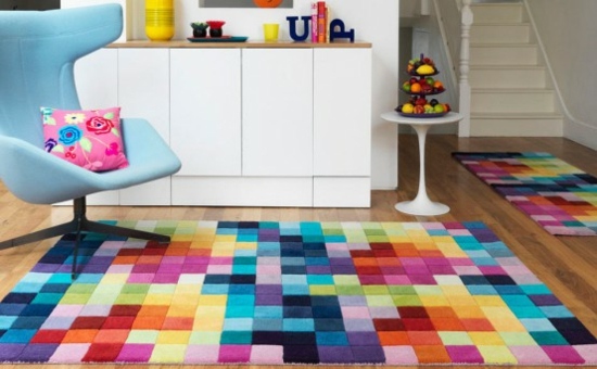 tapis multicolore design moderne