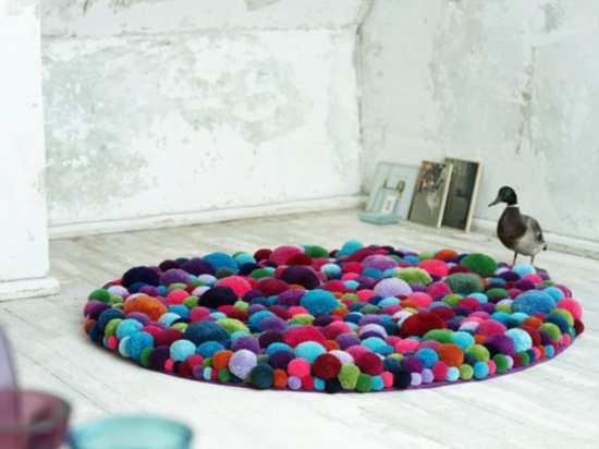 tapis originaux rond multicolore