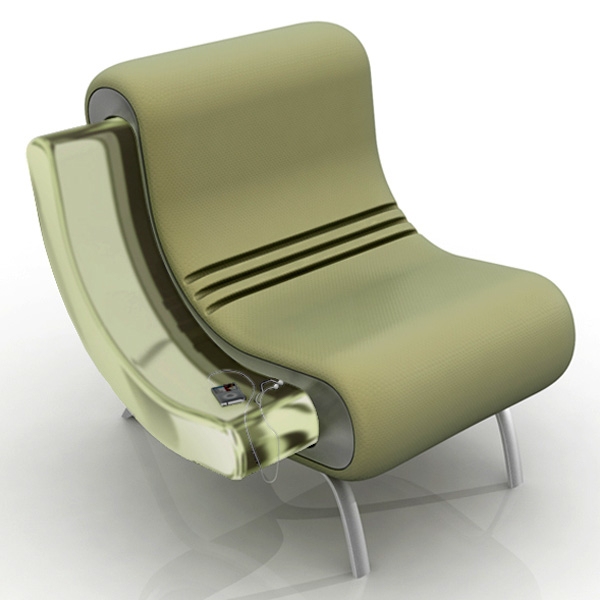 Chaise confortable en vert