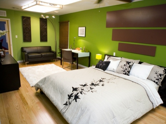 aménager une chambre à coucher vert
