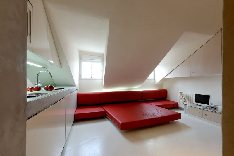 moderne architecture écologique bioappart canapé  rouge grand paris agence architecture
