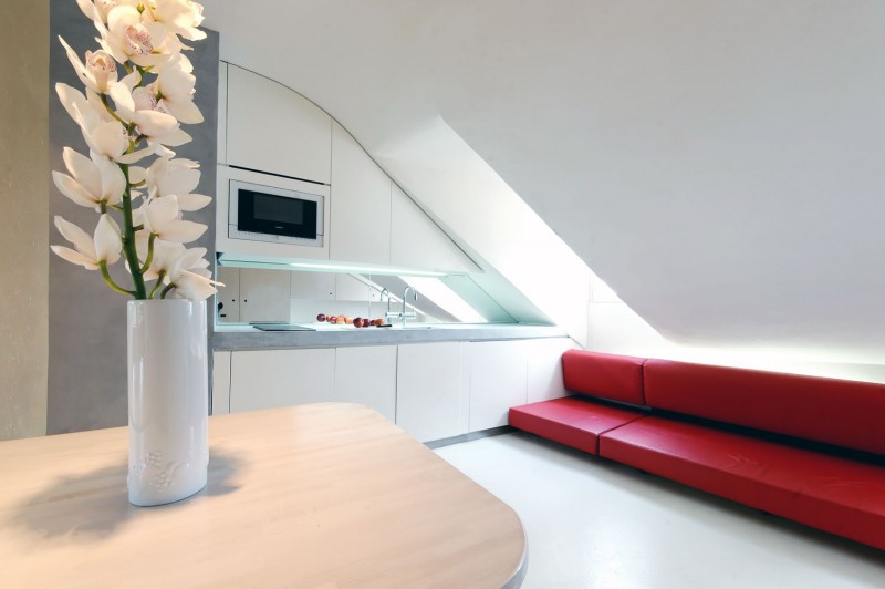 meuble design bois matériaux architecture écolo architecture moderne ecolo bioappart petite cuisine salon