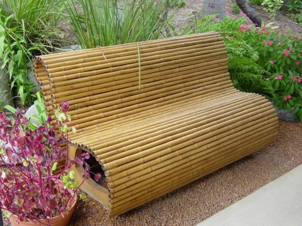 banc artistique créatif en bambou