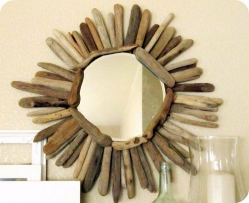 cadre miroir interessant bois flotte