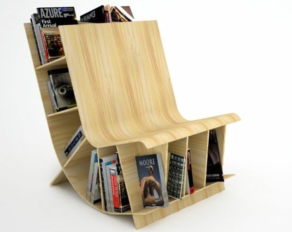 chaise design place rangement livres