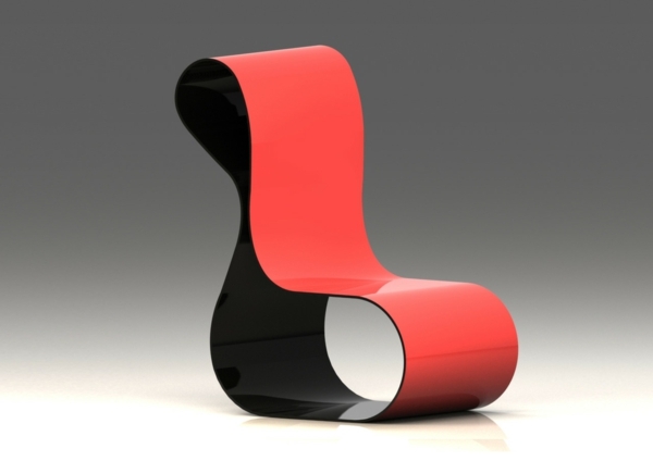 chaise rouge noire design Simona