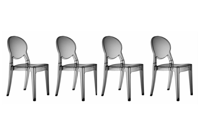 chaises design medaillon gris 