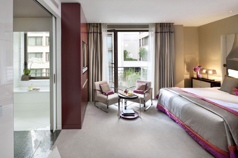 chambre à coucher hôtel moderne design luxe paris france mandarin