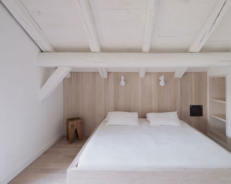 chambre à coucher modèle de maison moderne montagne bois  villa france jka fuga contemporain morzine france