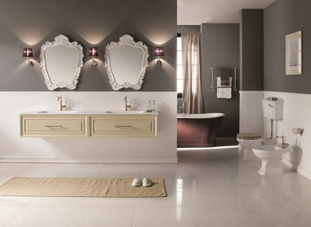 idée conception salle de bain style royale féminine 