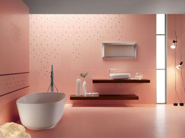 idae salle bain décoration rose